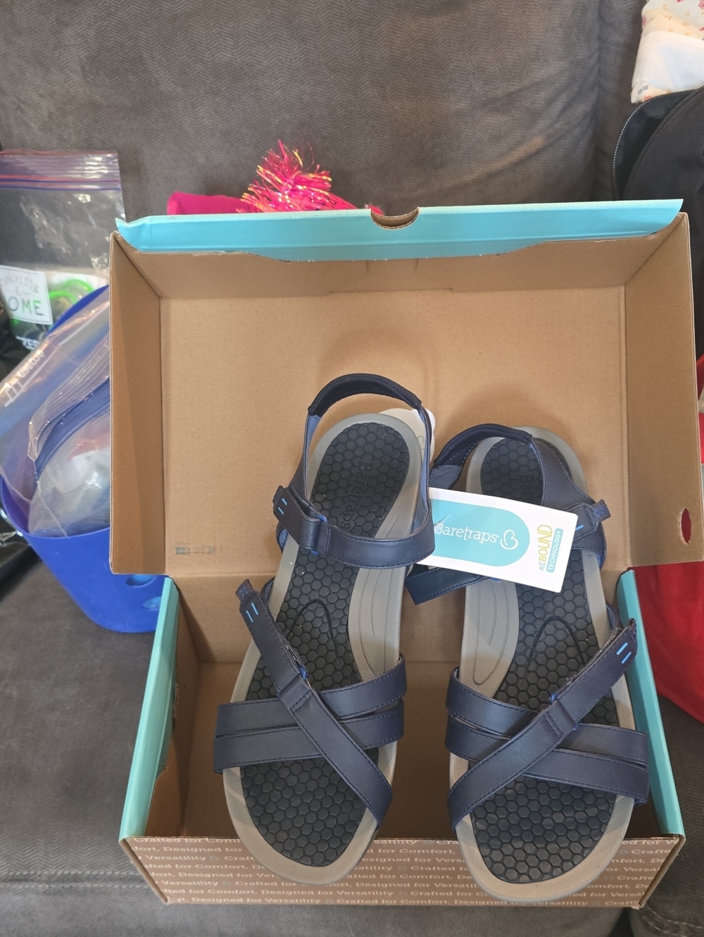 BareTraps Navy Blue Strappy Sandals